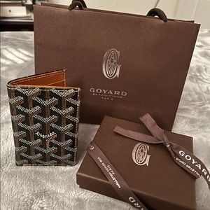 Goyard Saint Pierre Card Wallet - Black/Tan